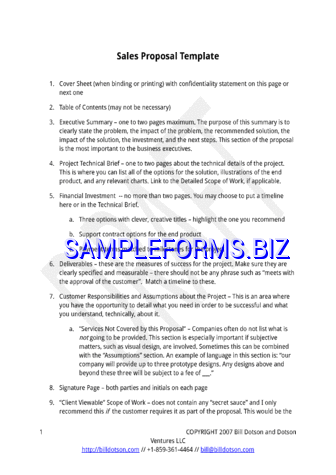 Sales Proposal Template 2 doc pdf free